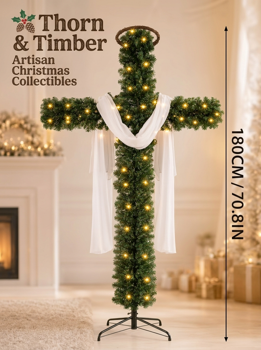 Lighted Cross Christmas Tree