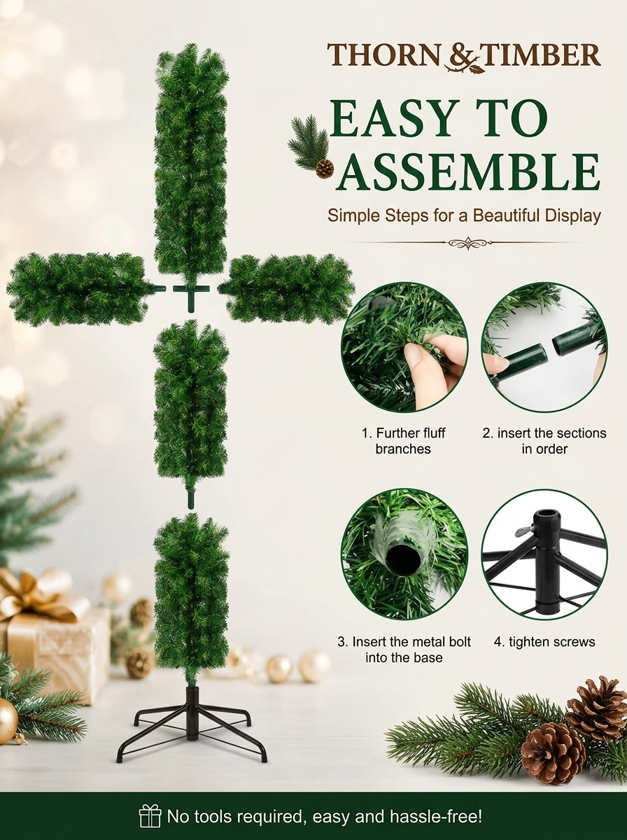 Easy tool-free assembly of the cross Christmas tree